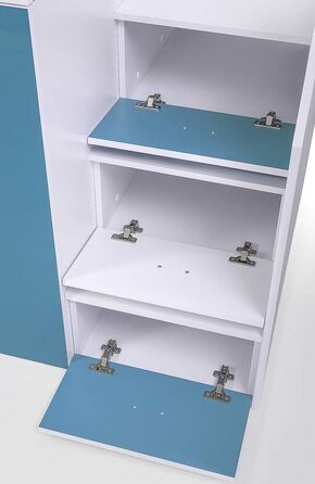 Двоярусне ліжко для дітей, підлітків з місцем для зберігання - Двоярусне ліжко з письмовим столом, шафою, полицею, шухлядами, сход