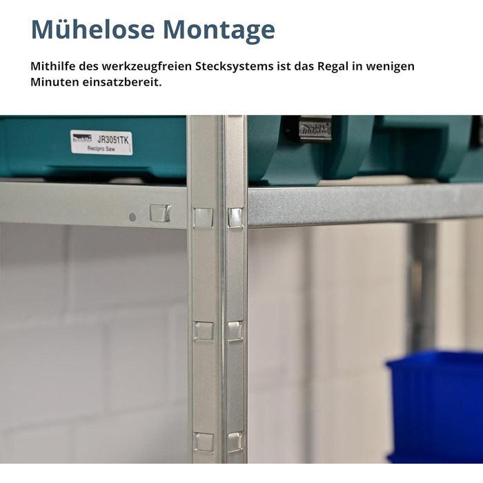 Система стелажів SCHULTE з 5 полицями PowerMAX, вантажопідйомність 65 кг, 190x100x40 см (ВxШxГ), оцинкована, полиця для зберігання, полиця для майстерні, полиця для підвалу, полиця для гаража, металева полиця