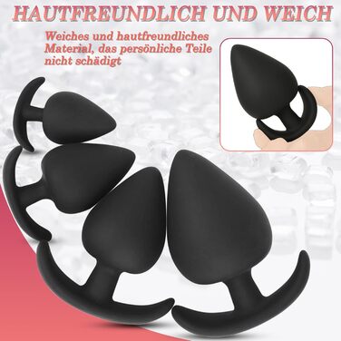 Анальна пробка силіконова 4 шт. , анальна пробка для жінок, чоловіки, пробки для секс-іграшок, секс-іграшки для пар, екстремальний секс, анальні іграшки, штекер набір секс-іграшок (SMLXL)