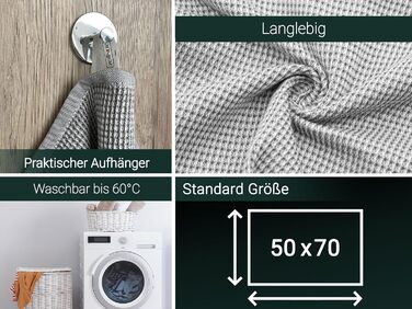 Набір ZOLLNER з 4 бавовняних чайних рушників розміром 50x70 см - добре поглинаючі та міцні кухонні рушники сірого кольору - можна