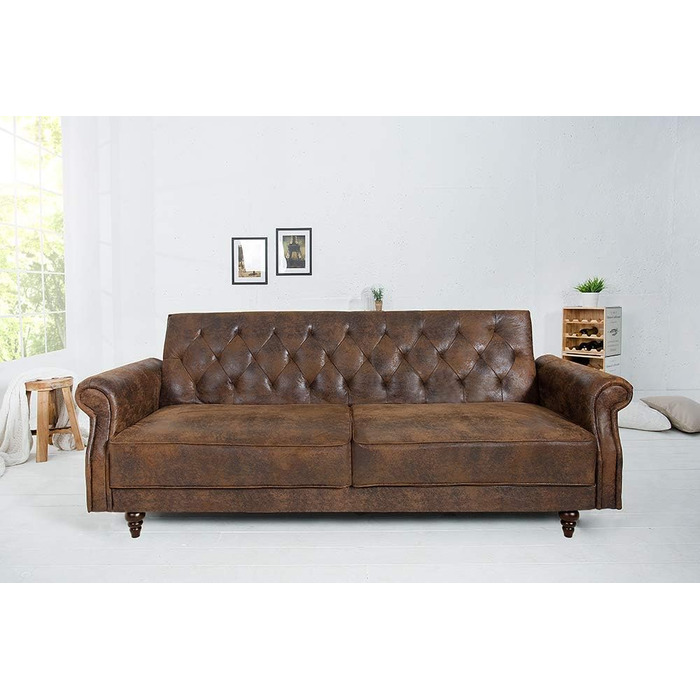 Диван Invicta INTERIOR Chesterfield Maison Belle AFFAIRE 220 см антично-коричневий з функцією сну розкладний диван-ліжко