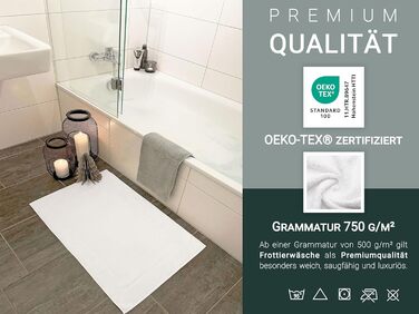 Комплект із 2 килимків для ванної 50x80 см - надзвичайно поглинаючі та м&39які килимки для ванної білого кольору - з глибокими смужками та тканим каркасом - бавовна - готельна якість 2 килимки для ванної білі