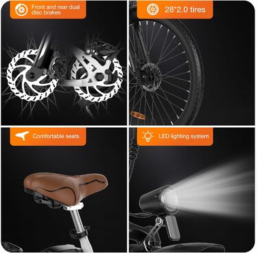 Електровелосипеди COLORWAY 28&quot x 2.0&quot з безщітковим двигуном потужністю 250 Вт. Електричні велосипеди з вбудованим акумулятором 36 В 15 Аг, 7 передачами, РК-дисплеєм та амортизуючою вилкою. Білий колір.