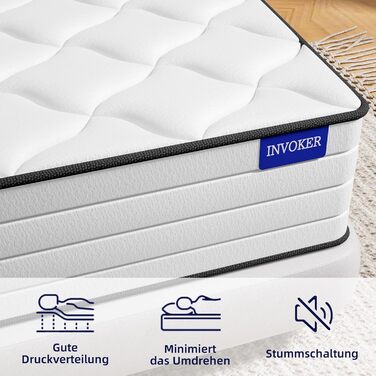 Матрац Memory Cotton AquaFlex 7-зонний 90x200 см, висота 25 см, рівень жорсткості H3, ергономічний матрац для дорослих та дітей - знімає тиск, тихий, дихаючий 90*200