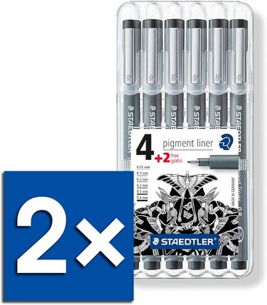 Пігментний вкладиш Staedtler 308 SB6P, 4 шт. и та 2 шт. и безкоштовно, в подвійній упаковці в коробці