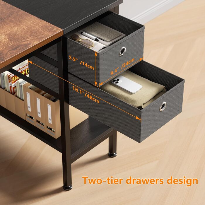 Письмовий стіл HOMIDEC, комп'ютерний стіл для ПК з ящиками і підставкою для навушників, офісний стіл дерев'яний офісний стіл для о