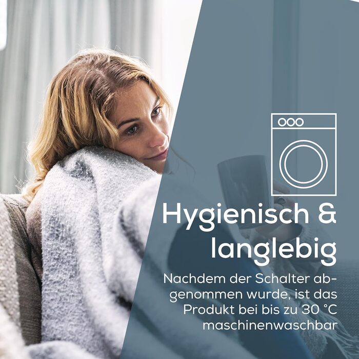 Ковдра Beurer HD 75 Dark Grey, м&39яка, з підігрівом, 6 температурних режимів, можна прати в пральній машині, з автоматичним вимкненням та додатковою безпекою, темно-сіра, 180 x 130 см