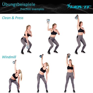 Гантеля-гиря MOVIT Kettlebell PRO 16 кг, чавунна з неопреновим покриттям для силових тренувань (темно-синя)