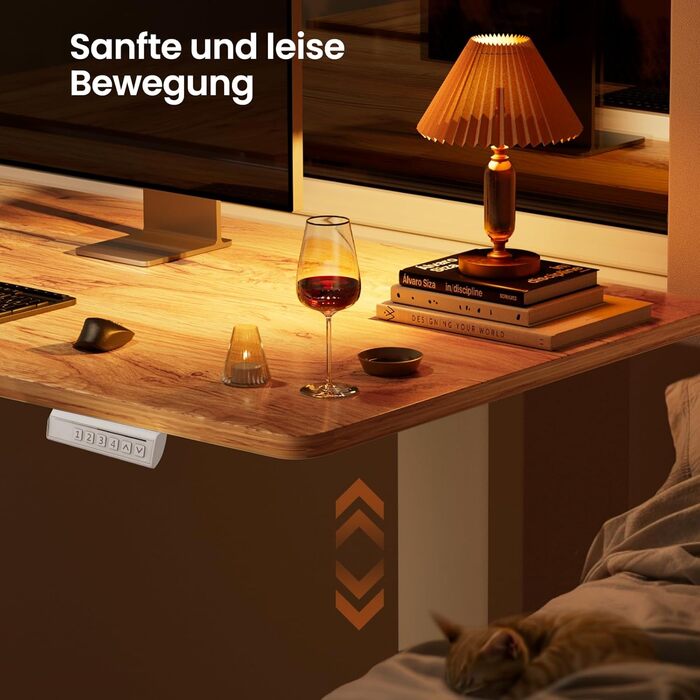 Електрично регульований по висоті L-подібний стіл 160 x 140 см, L-подібний стіл з одним двигуном, кутовий стіл з регулюванням висоти та 4-позиційним керуванням пам&39яттю 160 x 140 см, колір світлого вінтажного дерева