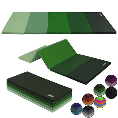 Складаний гімнастичний килимок ALPIDEX, килимок для м&39якої посадки, 185 x 78 x 3,2 см, килимок для вправ для домашнього використання, для дітей та дорослих, зелений