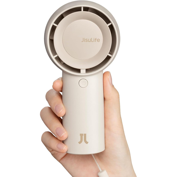 Портативний міні-вентилятор JISULIFE Turbo Handheld Fan Battery 16 годин тривалої роботи 4000mAh Портативний міні-вентилятор USB, перезаряджається з 5 швидкостями для подорожей/на вулиці/дому/офісу - коричневий