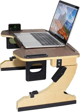 Регульований складаний столик для ноутбука в ліжко, приліжкова тумбочка, столик для сніданку, підставка для ноутбука, стіл для догляду, багатофункціональний столик для дивана, чорний