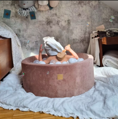 Сухий басейн MeowBaby з кульками, білий