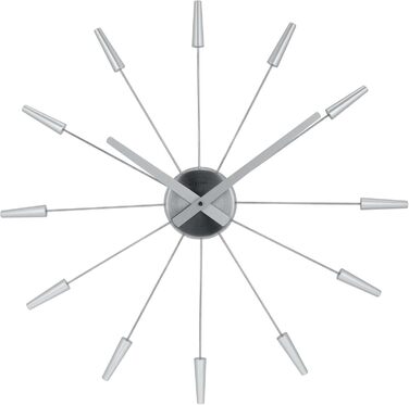 Настінний годинник techno line XXL NeXtime Plug Inn Silver 261 ZI, дерево, 60х60х4.2 см