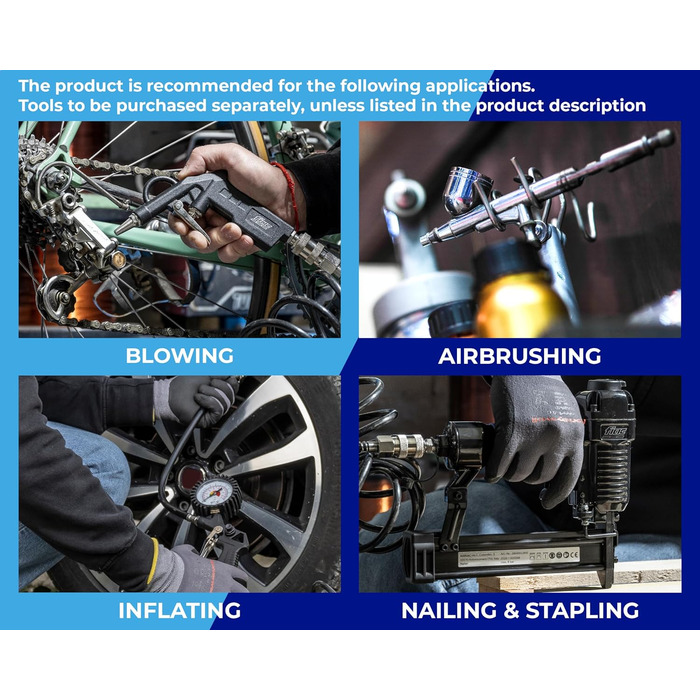 Переносний повітряний компресор FIAC CUBY, безмасляний, максимальний тиск 8 бар, 1,5 к.с., 6-літровий бак, рівень шуму 97 дБ