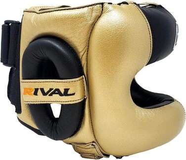 Щит для обличчя RIVAL Boxing RHGFS3 для спарингу широкий отвір для очей, високоякісна шкіра та термопластична внутрішня оправа, золотистий, S/M