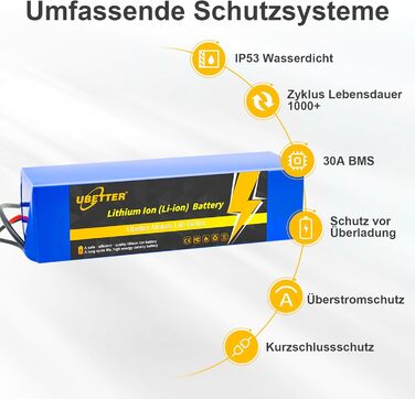 Акумулятор для електровелосипеда та електросамоката 36V/48V, акумулятор для електричного велосипеда 8AH/10AH/14AH/20AH з комплектом зарядного пристрою 2A для електричного велосипеда/самоката/мотора потужністю 0-1400 Вт 36V 10AH із зарядним пристроєм