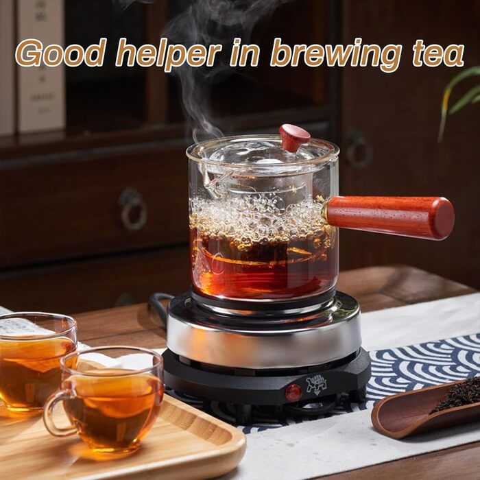 Електрична чайна плита GAESHOW, електрична міні-плита, портативна електрична настільна плита, одинарна нагрівальна пластина 500 Вт нагрівач для кухні чаю та кави