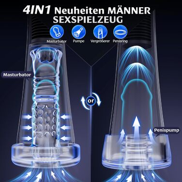 Мастурбатор Gobeken, електричний, з функцією вакуумного смоктання та вібрації, 9 режимів вібрації та 5 режимів вакууму