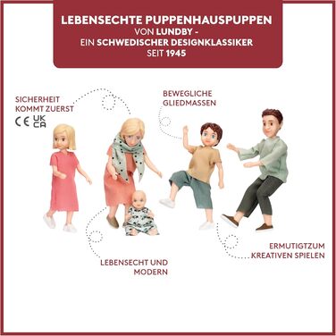 Ляльки Lundby для родини лялькових будиночків Сімейство ляльок Чарлі Гнучкі ляльки Аксесуари та фігурки Масштаб 118