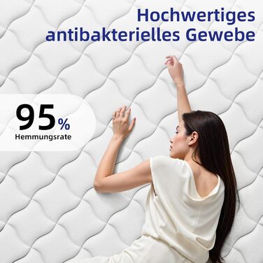 Матрац Memory Cotton AquaFlex 7-зонний 90x200 см, висота 25 см, рівень жорсткості H3, ергономічний матрац для дорослих та дітей - знімає тиск, тихий, дихаючий 90*200