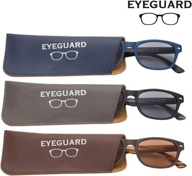 Сонцезахисні окуляри для читання EYEGUARD, 3 упаковки, захист від UV400, вуличний сонцезахисний зчитувач, без плоскування, класичний стиль, окуляри для читання для жінок і чоловіків зі збільшенням 2.5 (упаковка з 3 шт. )