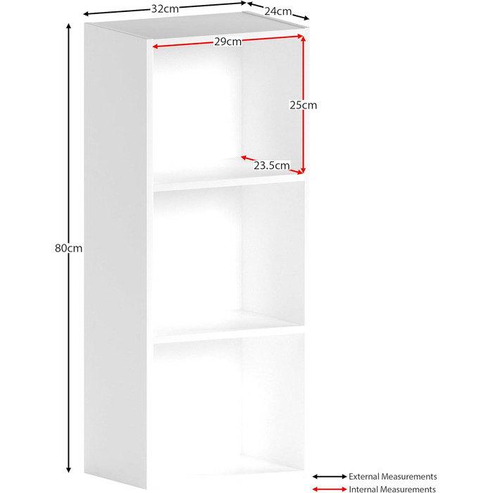 Книжкова полиця Vida Designs Oxford, 3-рівнева, кубоподібна, біла, дерев&39яна стелажна тумба для офісу, меблі для вітальні, 3 полиці, білий колір