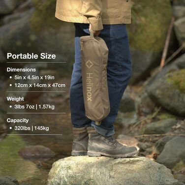 Крісло Helinox Sunset Завдяки своїй подовженій конструкції це крісло може бути найкращим поєднанням місця для зберігання, комфорту та підтримки (чорне кишені)