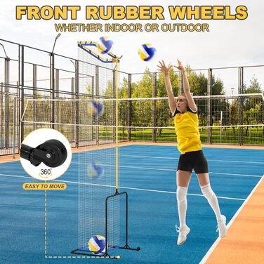 Тренажер-сітка для волейбольних зв'язуючих (Пасуючих), Регульована висота та кут, Портативний, для тренувань у приміщенні та на вулиці