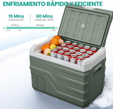 Портативний електричний холодильник, 35 л, автомобільний холодильник 12/24 В постійного струму 100 240 Вольт змінного струму порта