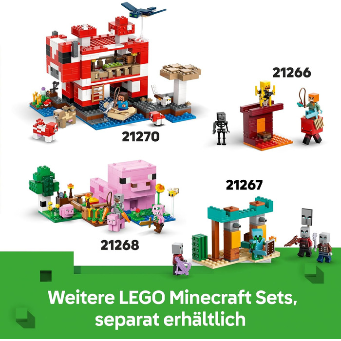 Конструктор LEGO Minecraft 21269, Експедиція до шахти броненосців, 247 деталей