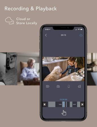 З камерою, Babyphone з камерою та мобільним додатком, 1080P HD Night Vision, AI Tracking, Intercom Function, Compatible with Alexa