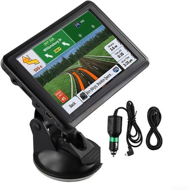 Автомобільний GPS-навігатор Gdfnmogo з великим 5-дюймовим дисплеєм, сенсорним екраном, оснащений великою пам&39яттю, з дисплеєм, кронштейном, кабелем передачі даних, кабелем живлення