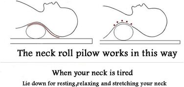 Фірмова довга подушка для шиї, що знеболює за допомогою круглої спини, циліндрична подушка для підтримки шиї, регульована подушка для сну з наволочкою, яку можна прати в пральній машині, 52x13 см, бежевий