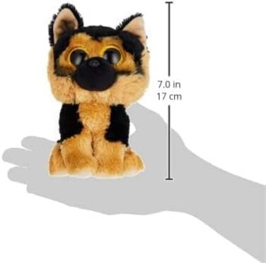 Німецька вівчарка Beanie Boos 15 см М'яка плюшева іграшка для дітей Об'ємна, колекційна, плюшевий ведмедик Плюшеві іграшки для хлопчиків та дівчаток, коричнево-чорна
