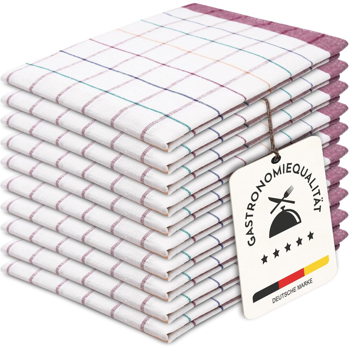 Набір ZOLLNER з 10 бавовняних чайних рушників розміром 50x70 см - добре поглинаючі та міцні кухонні рушники - можна прати при темп