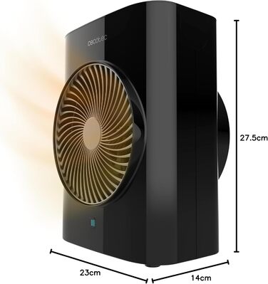 Енергоощадний обігрівач Cecotec ReadyWarm 2070 Max Force Smart, 2000 Вт, 2 рівні потужності, 3 режими, LED-дисплей, пульт ДК, регульований термостат, система безпеки, чорний