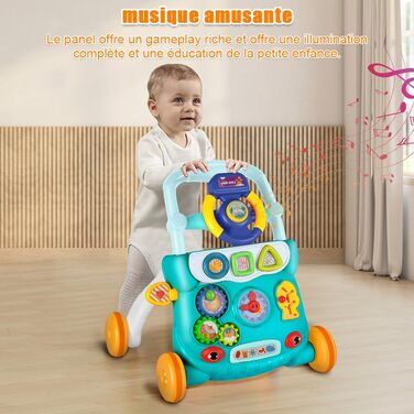 Дитячі ходунки з резервуаром для води, центр раннього навчання для немовлят, багатофункціональна навчальна іграшка (40 x 32 x 40,5 см, зелений) зелений 40*32*40,5 см