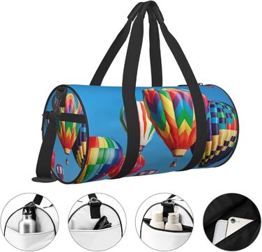 Дорожня сумка-циліндр з малюнком повітряних кульок, спортивна сумка для чоловіків та жінок, сумка-мішок, спортивна сумка