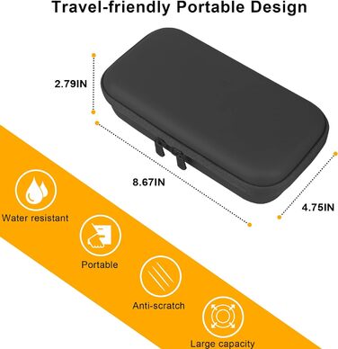 Дорожній жорсткий чохол для портативного ручного небулайзера для дорослих і дітей, тримач для астматичного інгалятора міні сітчастий небулайзер для проблем з диханням, чорний (тільки чохол)