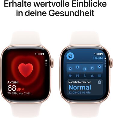 Розумний годинник Apple Watch Series 11 GPS 46 мм із алюмінієвим корпусом кольору рожевого золота та блідо-рожевим спортивним ремінцем (S/M). Оцінка сну, фітнес-трекер, відстеження здоров&39я, завжди ввімкнений дисплей, водонепроникність. Корпус S/M 46 мм