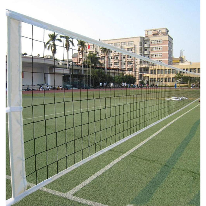 Волейбольна сітка 9,5 × 1 м – портативна стандартна сітка зі сталевим канатом, складна, офіційний розмір для критої/відкритої гри, саду, пляжу чи спорту