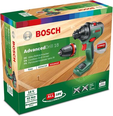 Акумуляторний дриль-шуруповерт Bosch AdvancedDrill 18 (без акумулятора, 18 В, HMI, у коробці)