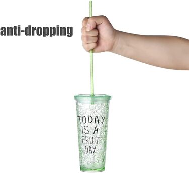 Багаторазові прозорі пластикові соломинки ALINK 12 Pack Glitter, тверді трубки-тумблери довжиною 27,9 см зі щіткою для чищення (12