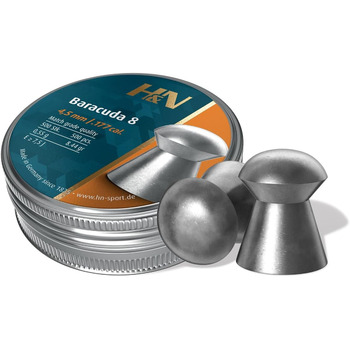 Високоточні пневматичні кулі H&N Baracuda 8 кал. .177 – важкі Rundnase з відмінною стабільністю для полювання, бенчресту та точної стрільби на дистанції