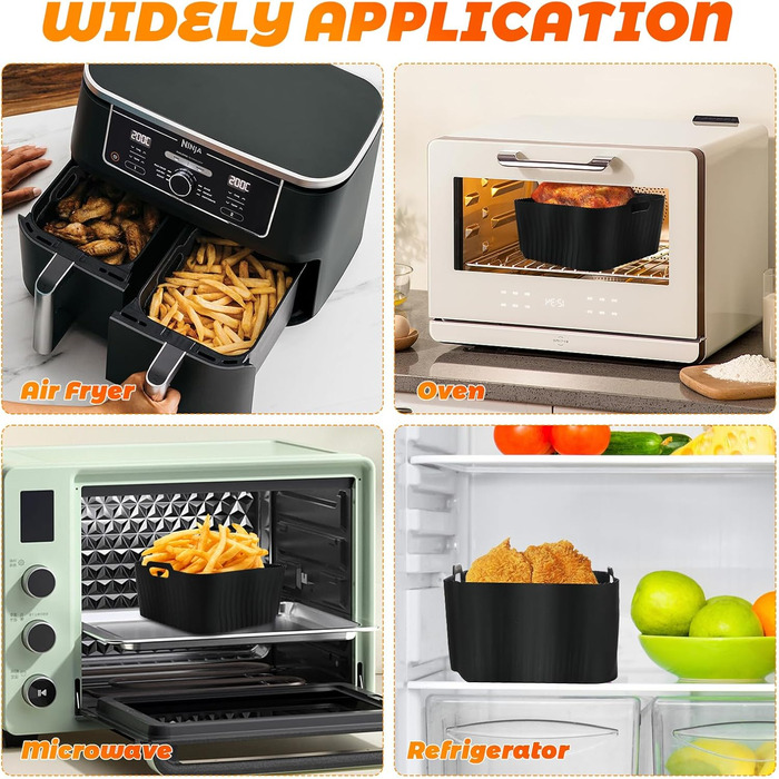 Аксесуари для силіконових форм для фритюрниці Auauraintt 1, багаторазові, для висувного ящика Ninja Foodi Flex 10,4 л AF500EU, силіконовий килимок для фритюрниці гриль рукавички затискачі масляна щітка масло скребок 100 аркушів масляного паперу