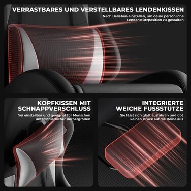 Безбрендове ігрове крісло ергономічне з регульованою висотою з підголівником, поперековою подушкою, обертове крісло для офісу, домашнього офісу, ПК, для дорослих та підлітків (чорно-біле ПВХ), 0I&I0I