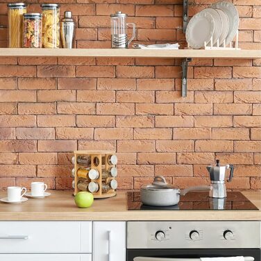 Карусель для спецій Relaxdays, 12 банок для спецій, підставка для спецій, що обертається на 360, ВxГ 21 x 21 см, бамбук, полиця для спецій, натуральний колір