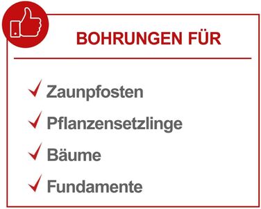 Ручний бурильник для землі 150 мм (бури для ям, стовпів, саду) Загальна довжина 104 см Максимальний діаметр буріння 150 мм Максимальна глибина буріння 1000 мм Міцна сталева конструкція, 700