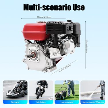 Тактний аварійний генератор, 7,5 к.с., бензиновий двигун, автоматичне відключення при низькому рівні оливи, підходить для сільського господарства тощо., 4-